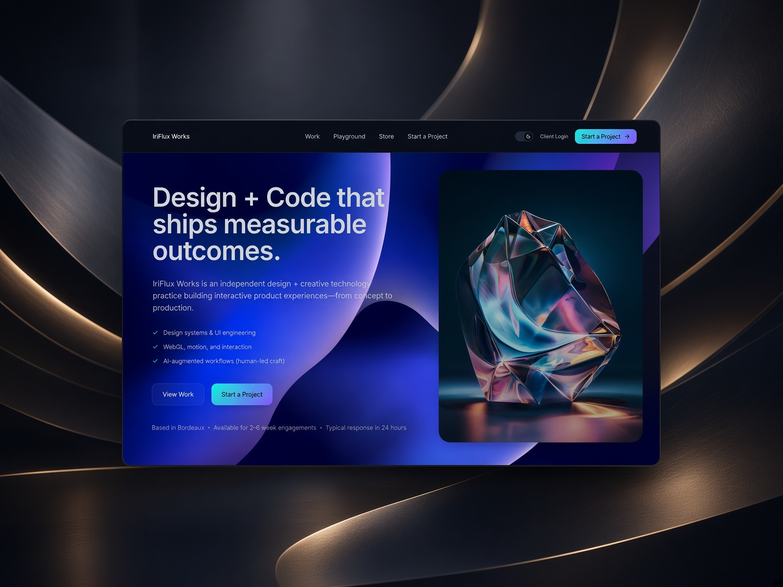 IriFlux Studio website template preview