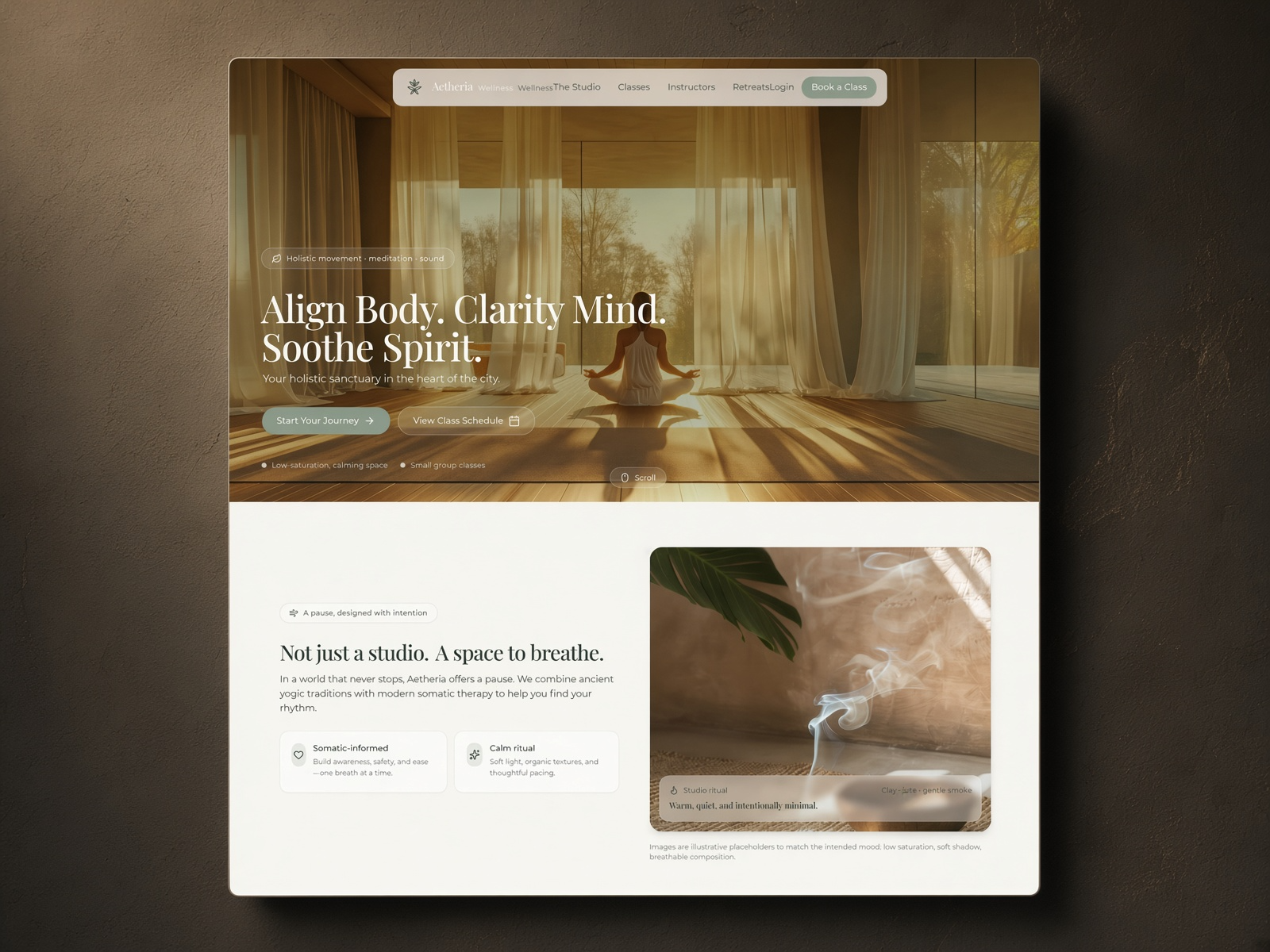 Aetheria Wellness website template preview