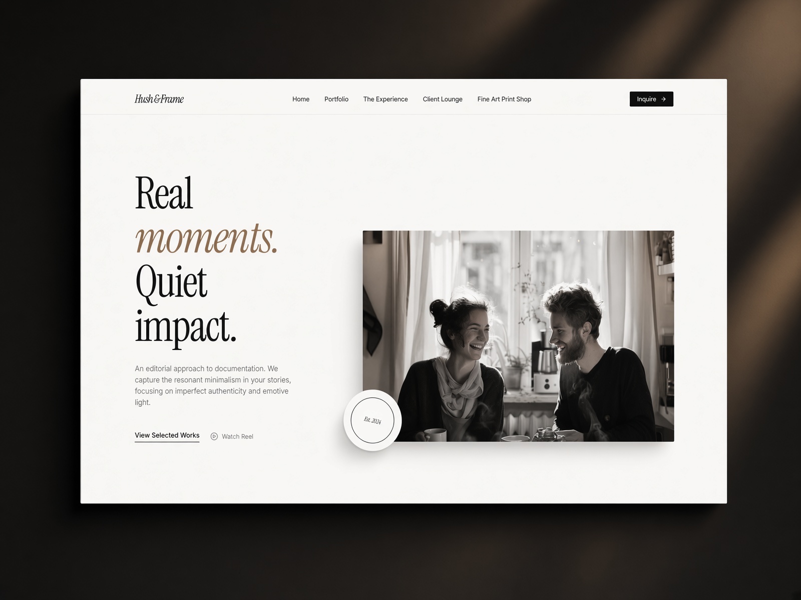 Hush-Frame website template preview