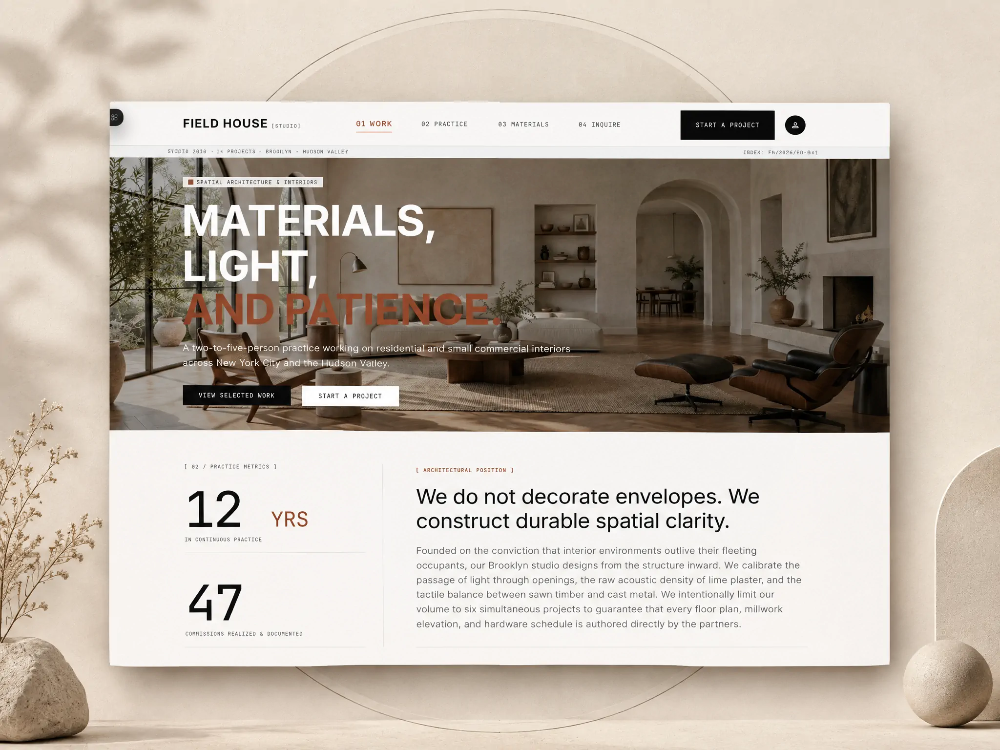 Field House - Interior Design Studio website template preview
