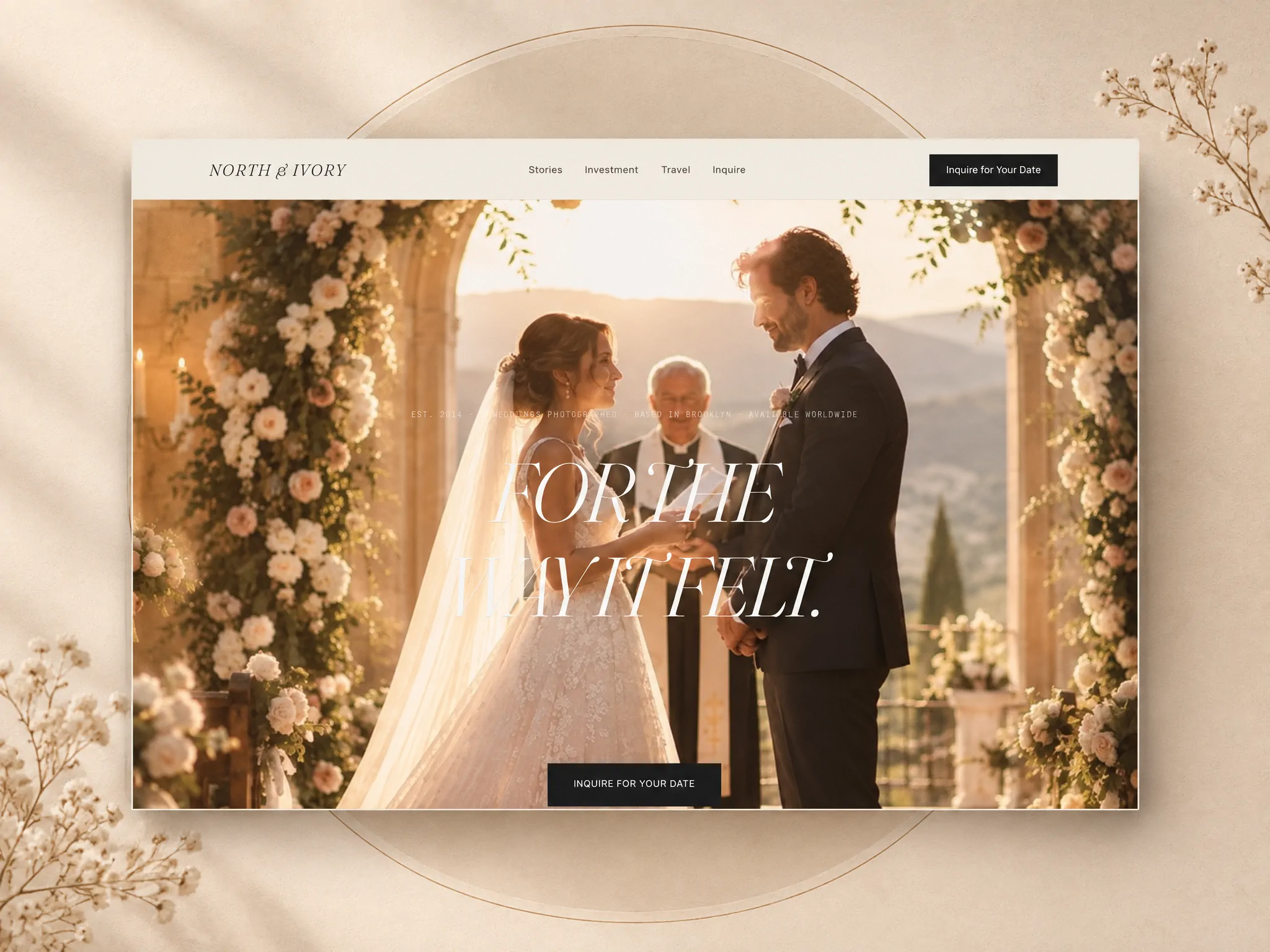 North & Ivory - Wedding Photography website template preview