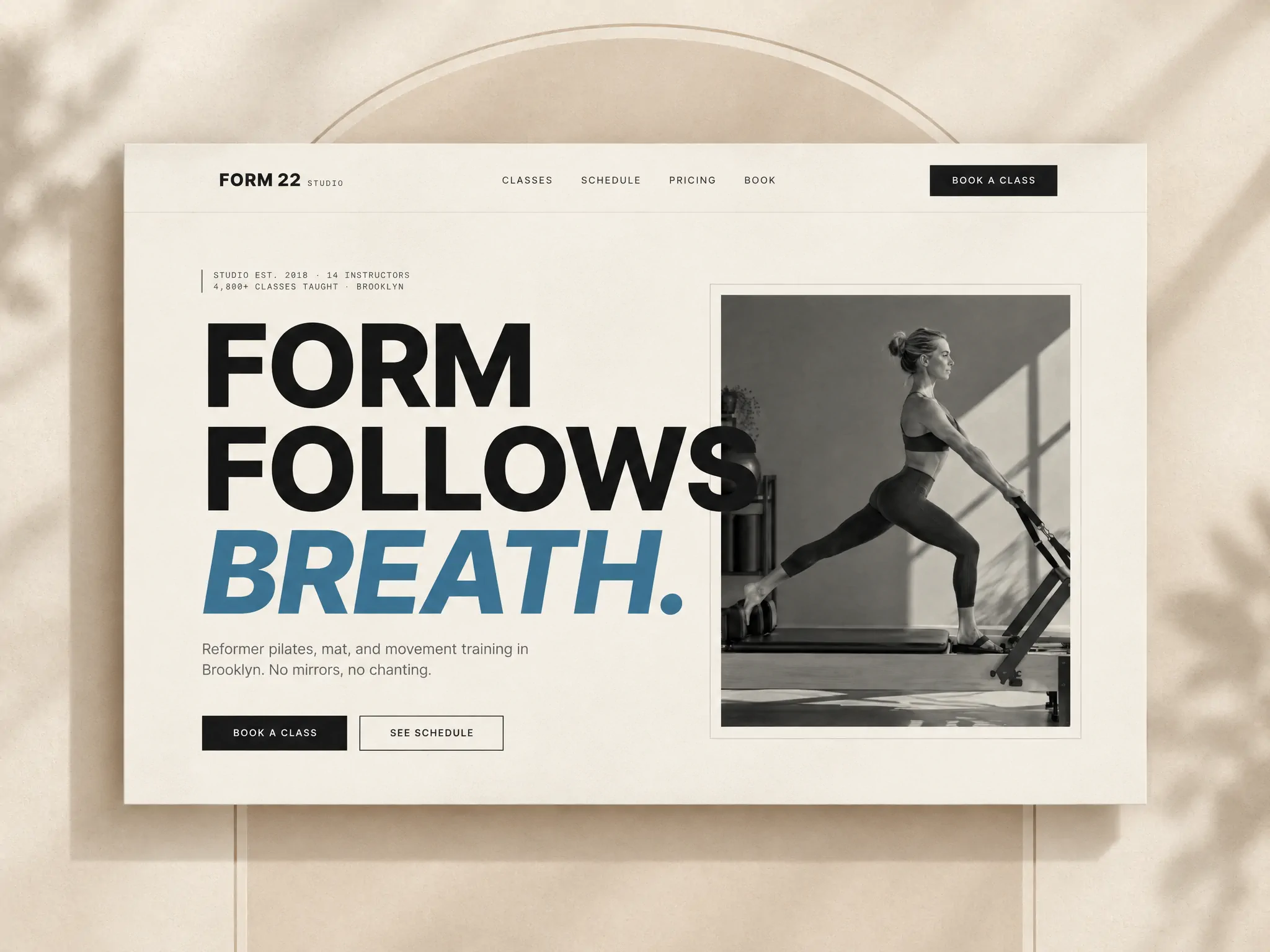 Form 22 - Pilates & Movement Studio website template preview