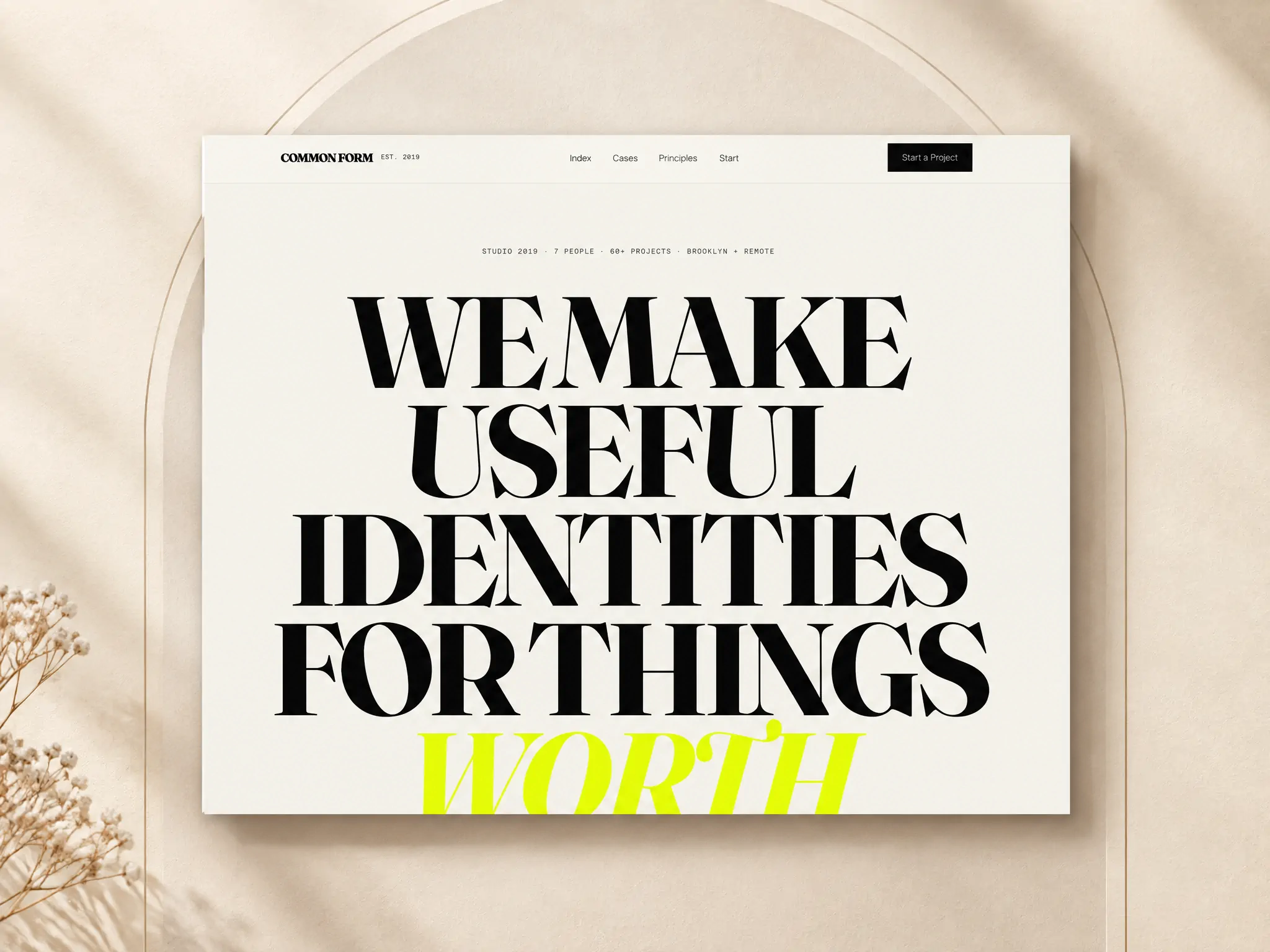 Common Form - Brand Design Studio website template preview