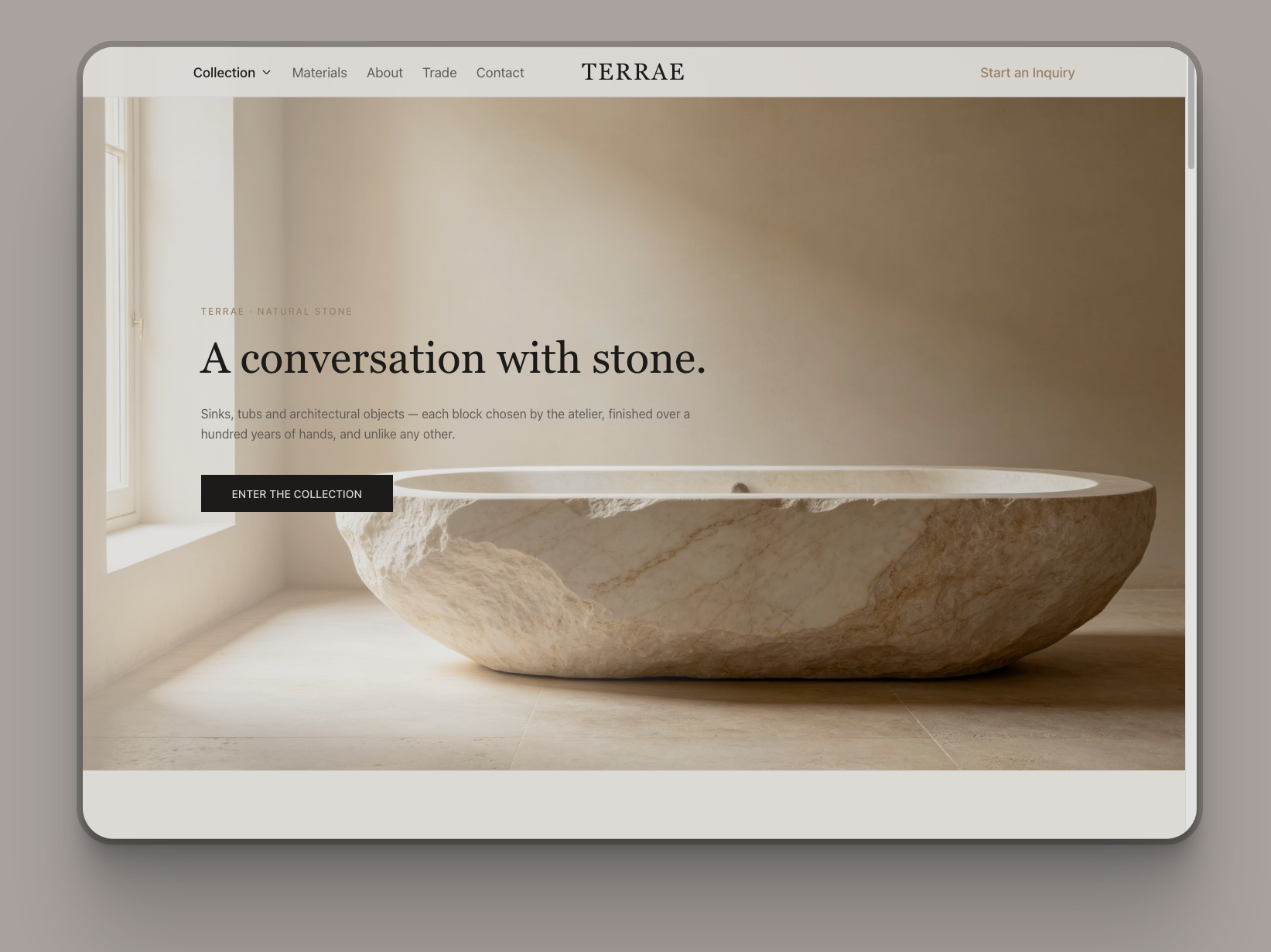 Terrae-Luxury Natural Stone Website Template website template preview
